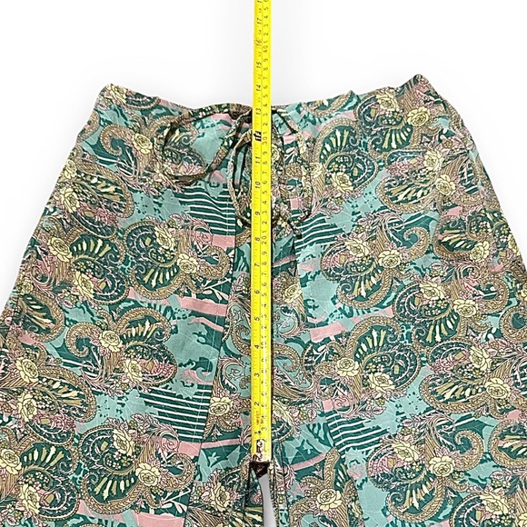 Earthbound Trading Co. Women’s Boho Wide Leg Paisley Tie Front Wrap Pants Small - Picture 7 of 9
